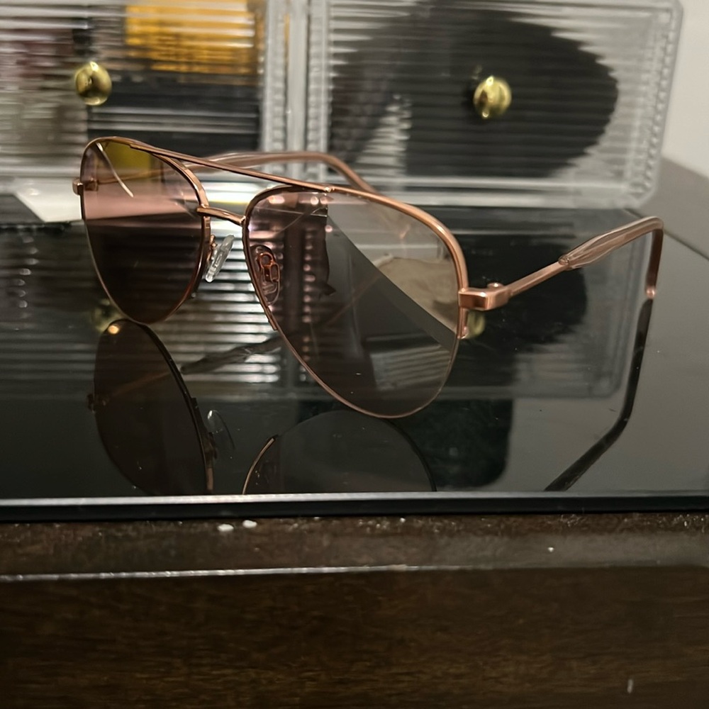 Pink and Rose Gold Aviator sunglasses by BP